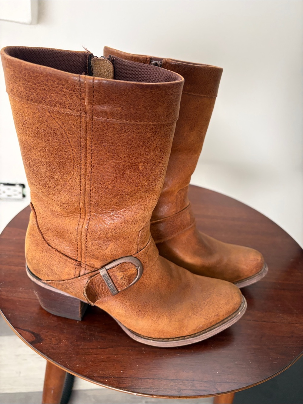 Durango Tan Leather Mid-Calf Harness Boots
